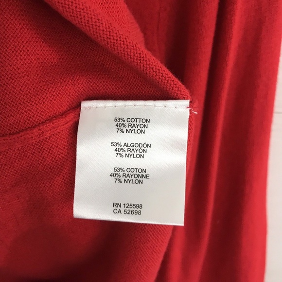 Ellen Tracy Red Jeweled Crew Neck Cardigan - Picture 5 of 7